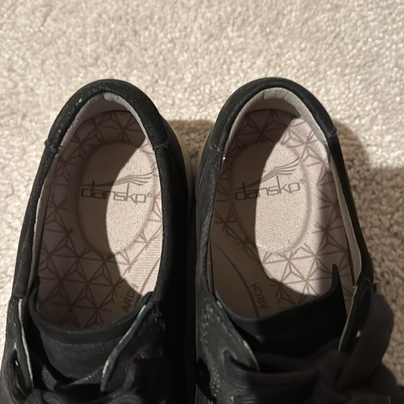 Womens Shoes Size 38 (8) Dansko Brand High Arch Black Leather white outsole - Picture 2 of 8